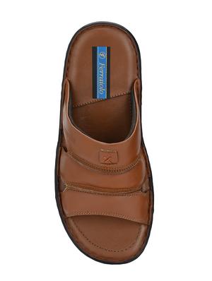 brown leather slip on sandals - 16672847 - Standard Image - 4