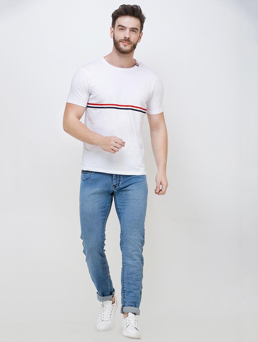 light blue solid plain jeans - 16672954 - Zoom Image - 4