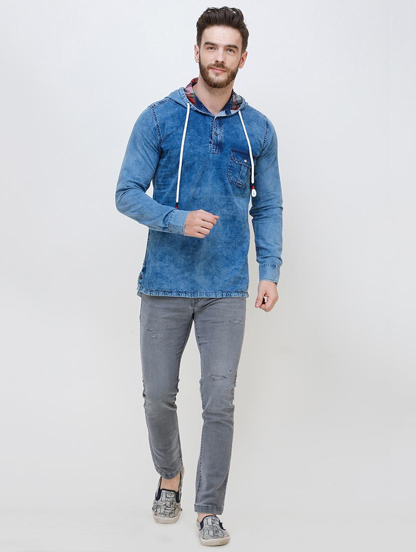 blue faded casual shirt - 16672998 - Zoom Image - 4