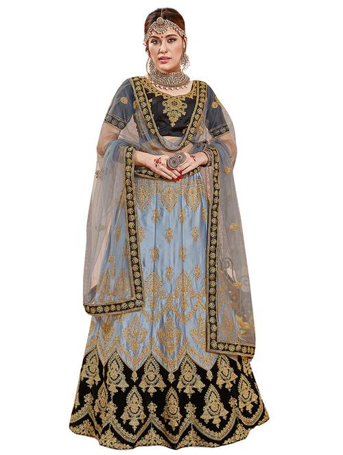 embroidered a-line lehenga - 16673203 - Standard Image - 1