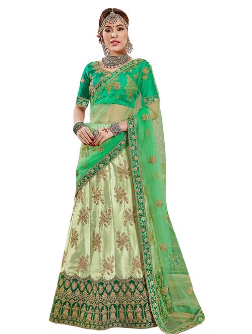 embroidered a-line lehenga - 16673207 - Standard Image - 1