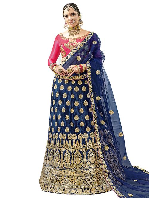 embroidered flared lehenga - 16673224 - Standard Image - 1