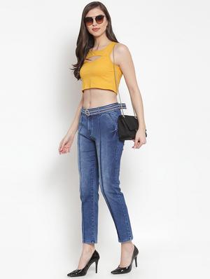 high rise stone washed jeans - 16673370 - Standard Image - 4