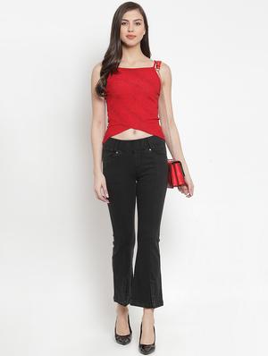 high rise boat cut jeans - 16673387 - Standard Image - 4