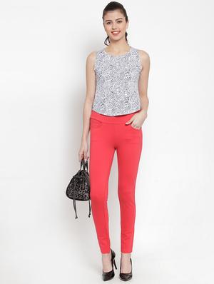 high rise solid jeggings - 16673399 - Standard Image - 4