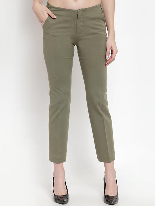 high rise solid trouser - 16673405 - Standard Image - 1