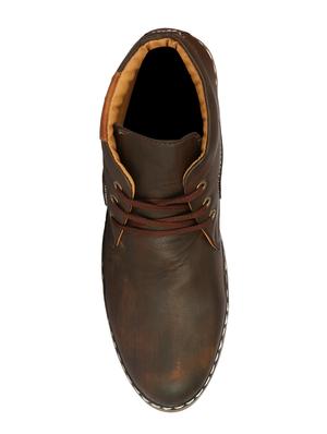 brown leatherette low ankle boots - 16673577 - Standard Image - 4
