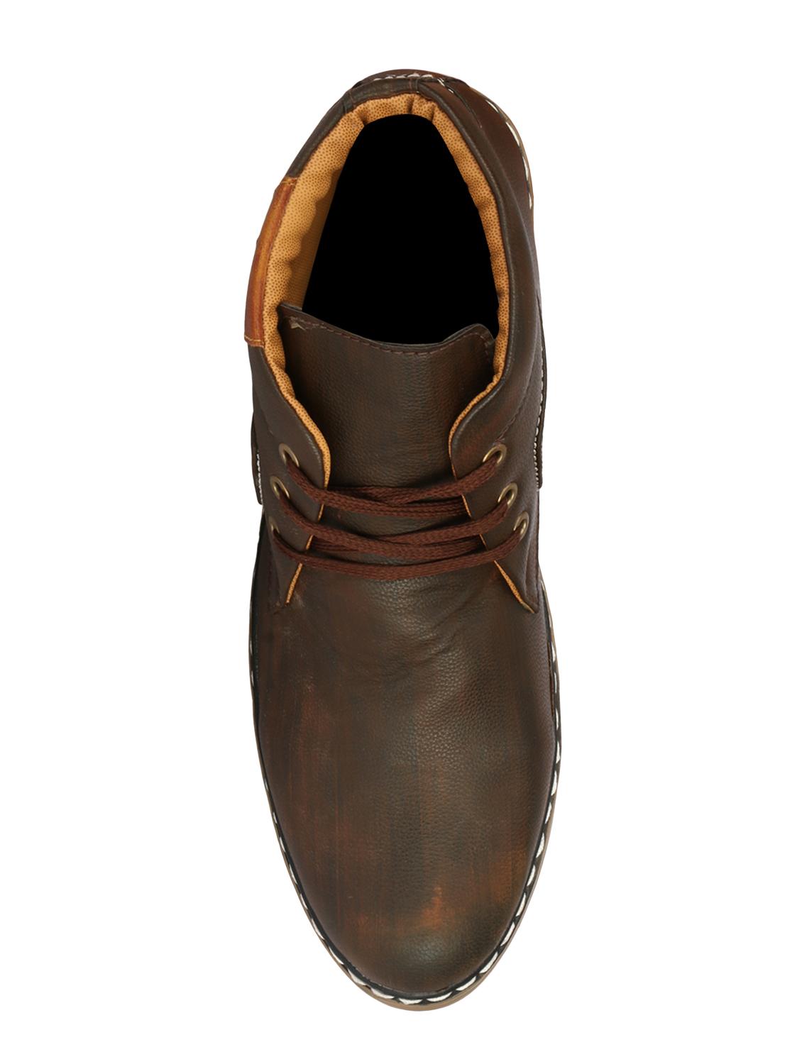 brown leatherette low ankle boots - 16673577 - Zoom Image - 4