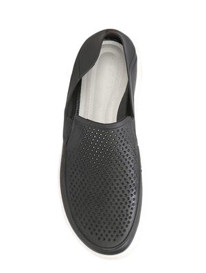 black leatherette slipons - 16673579 - Standard Image - 4