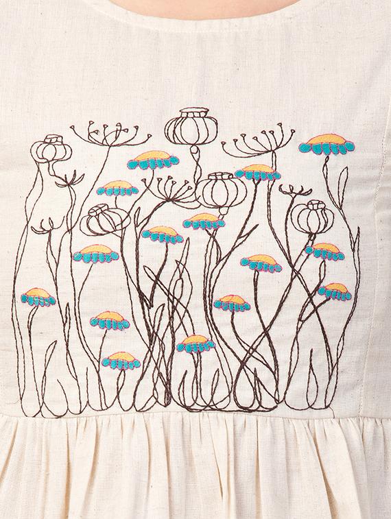 embroidered detail gathered top - 16673695 - Zoom Image - 4