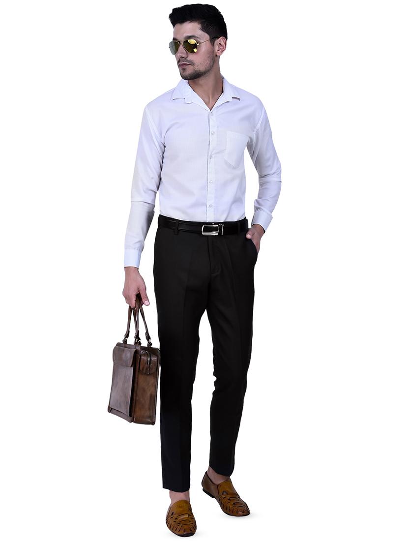 grey solid pleated front formal trouser - 16673849 - Zoom Image - 4