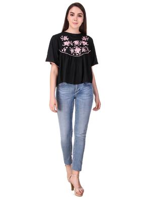 mock neck embroidered top - 16674087 - Standard Image - 4