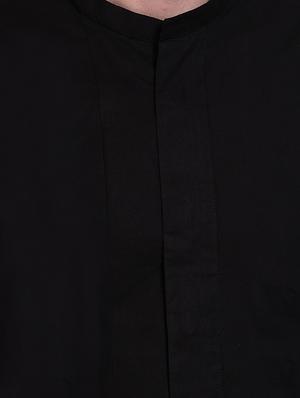 black solid asymmetric kurta - 16674088 - Standard Image - 4