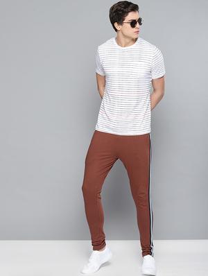 brown side striped full length track pant - 16674388 - Standard Image - 4