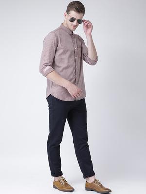 navy blue solid chinos - 16674477 - Standard Image - 4
