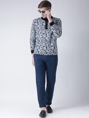 blue solid chinos - 16674478 - Standard Image - 4