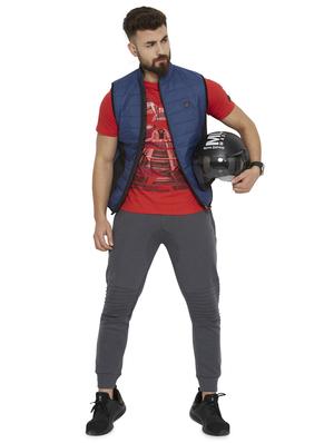 blue solid quilted jacket - 16674516 - Standard Image - 4