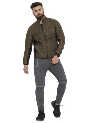 green solid quilted jacket - 16674517 - Standard Image - 4