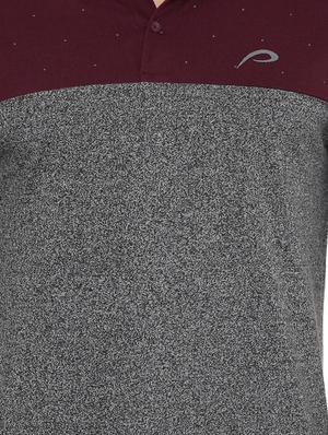 grey color block polo t-shirt - 16674541 - Standard Image - 4