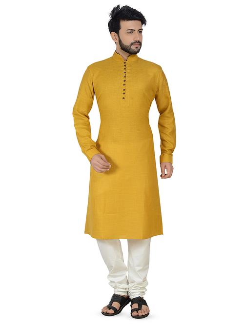 yellow solid kurta pyjama set - 16674700 - Standard Image - 1