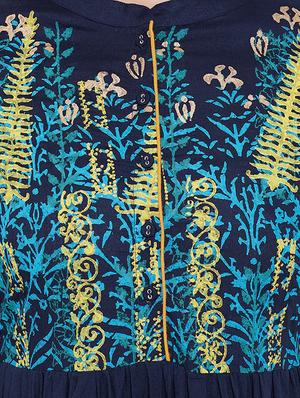 block print flared bell sleeves kurta - 16674776 - Standard Image - 4