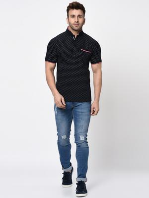 navy blue printed t-shirt - 16674821 - Standard Image - 4