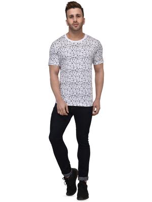 white geometric print t-shirt - 16674829 - Standard Image - 4