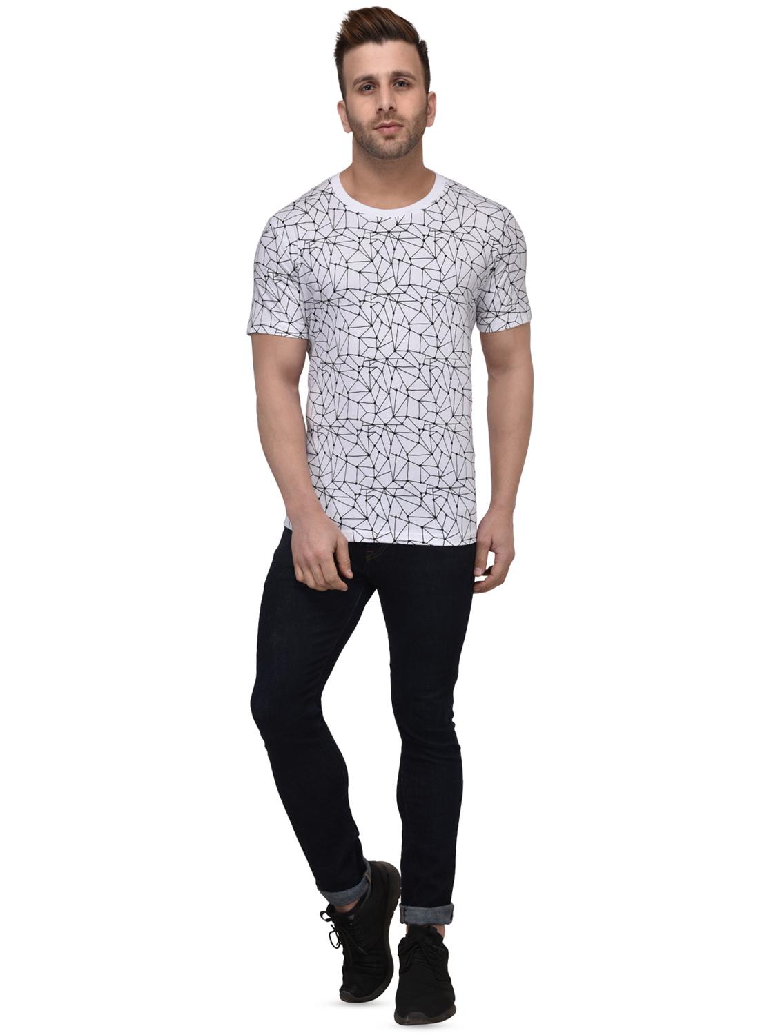 white geometric print t-shirt - 16674829 - Zoom Image - 4