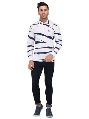 white tie & dye print collared t-shirt - 16674837 - Standard Image - 4