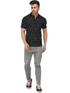 black camouflage print polo t-shirt - 16674840 - Standard Image - 4