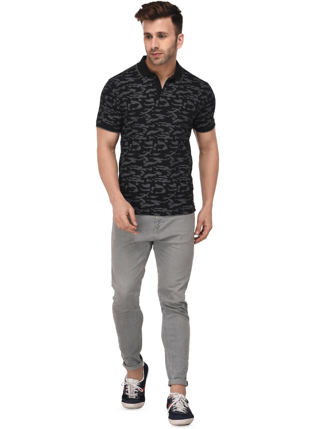 black camouflage print polo t-shirt - 16674840 - Zoom Image - 4