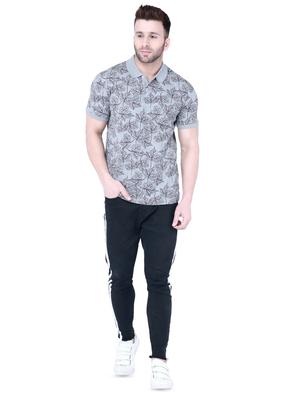 grey printed polo t-shirt - 16674860 - Standard Image - 4