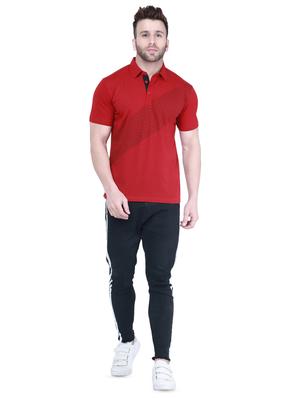 red chest print polo t-shirt - 16674864 - Standard Image - 4