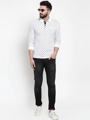white all over print polo t-shirt - 16674895 - Standard Image - 4