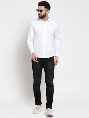 white solid casual shirt - 16674975 - Standard Image - 4