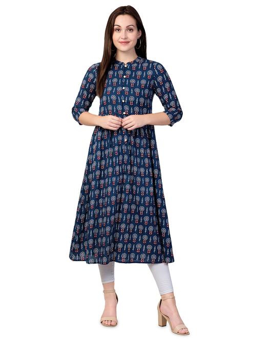 floral printed flared kurta - 16675070 - Standard Image - 1