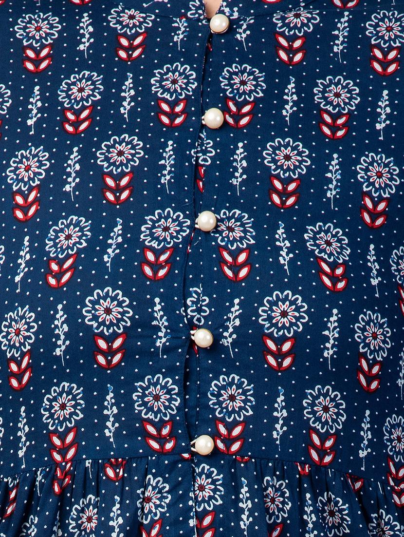 floral printed flared kurta - 16675070 - Zoom Image - 4