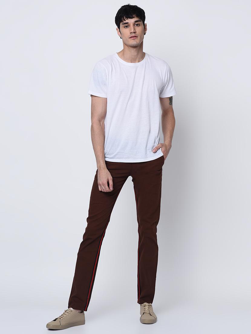 brown side striped chinos - 16675276 - Zoom Image - 4