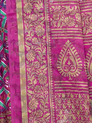 printed brasso saree with blouse - 16675320 - Standard Image - 4
