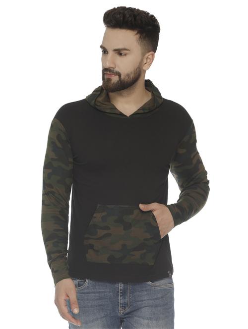 green camouflage print hooded t-shirt - 16676062 - Standard Image - 1