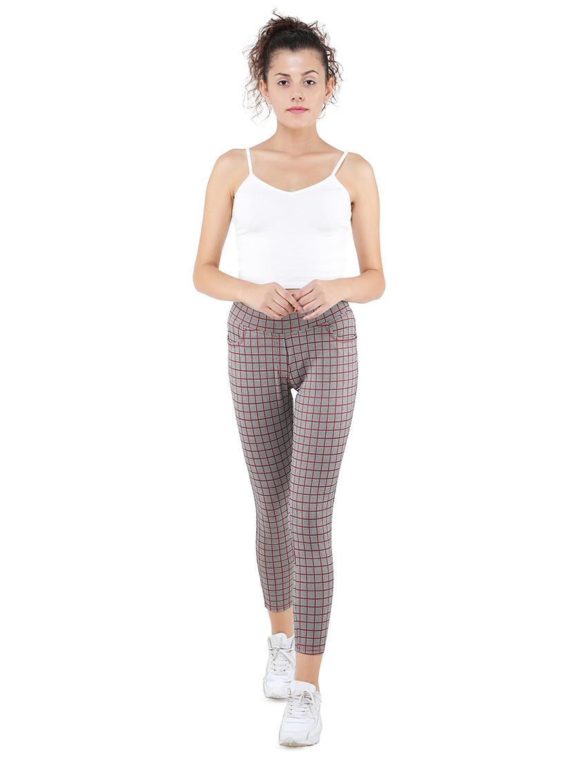 high rise checkered jeggings - 16676064 - Zoom Image - 4