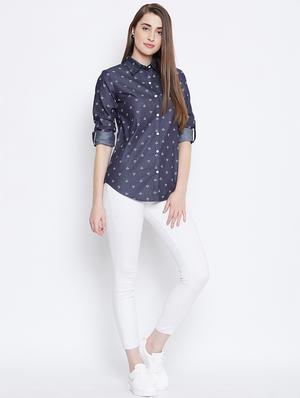 roll up sleeved curved hem shirt - 16676076 - Standard Image - 4