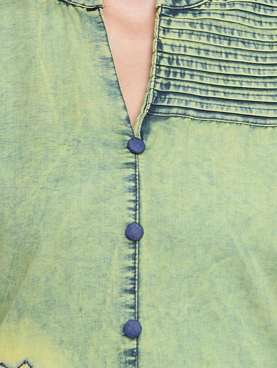 denim straight kurta - 16676299 - Zoom Image - 4