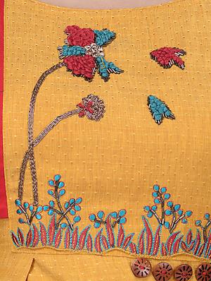 embroidered a-line kurta - 16676400 - Standard Image - 4