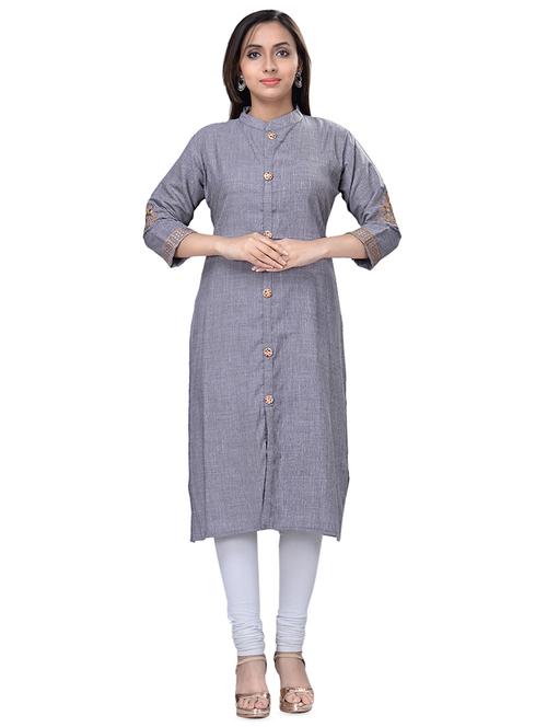 solid straight kurta - 16676459 - Very Small Image - 1