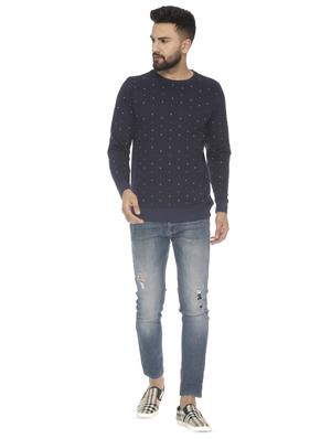 navy blue printed sweatshirt - 16676925 - Standard Image - 4