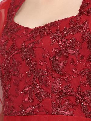 puff sleeved embroidered maxi dress - 16677114 - Standard Image - 4