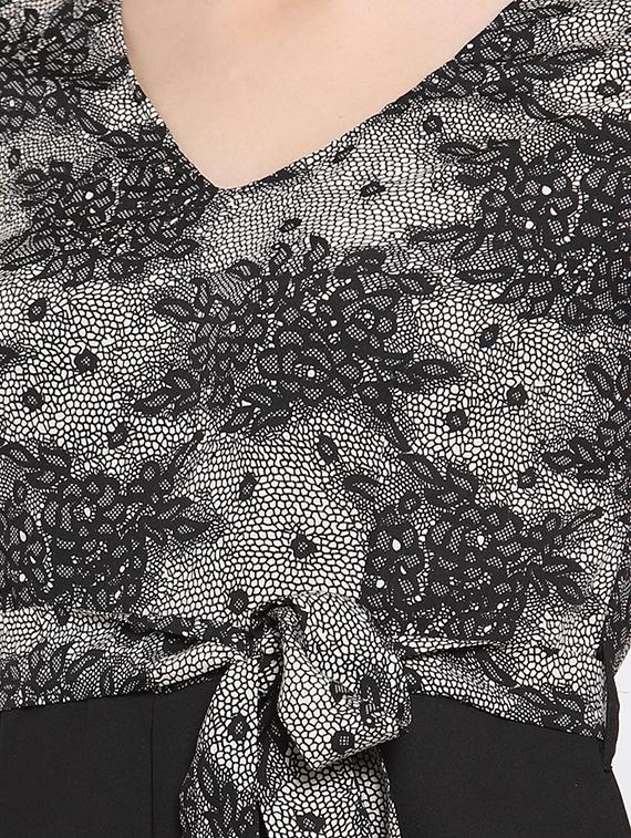 tie knot floral jumpsuit - 16677133 - Zoom Image - 4