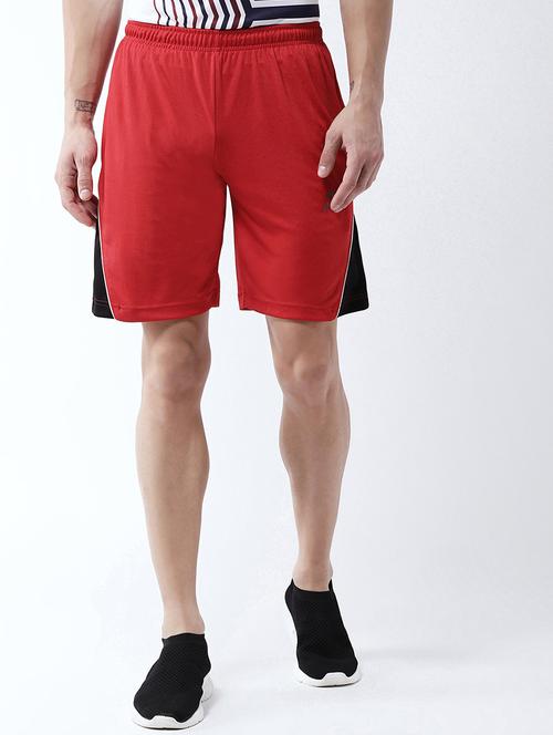 red color block shorts - 16677138 - Standard Image - 1