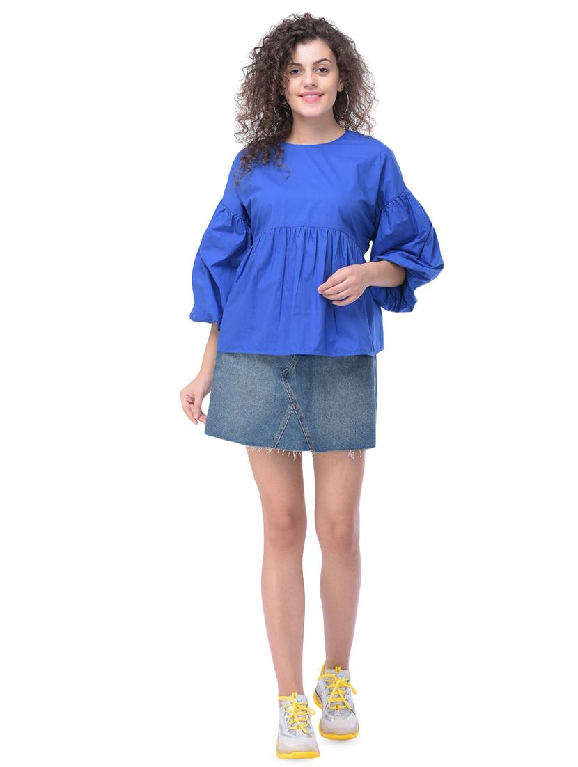 bishop sleeved solid top - 16677161 - Zoom Image - 4